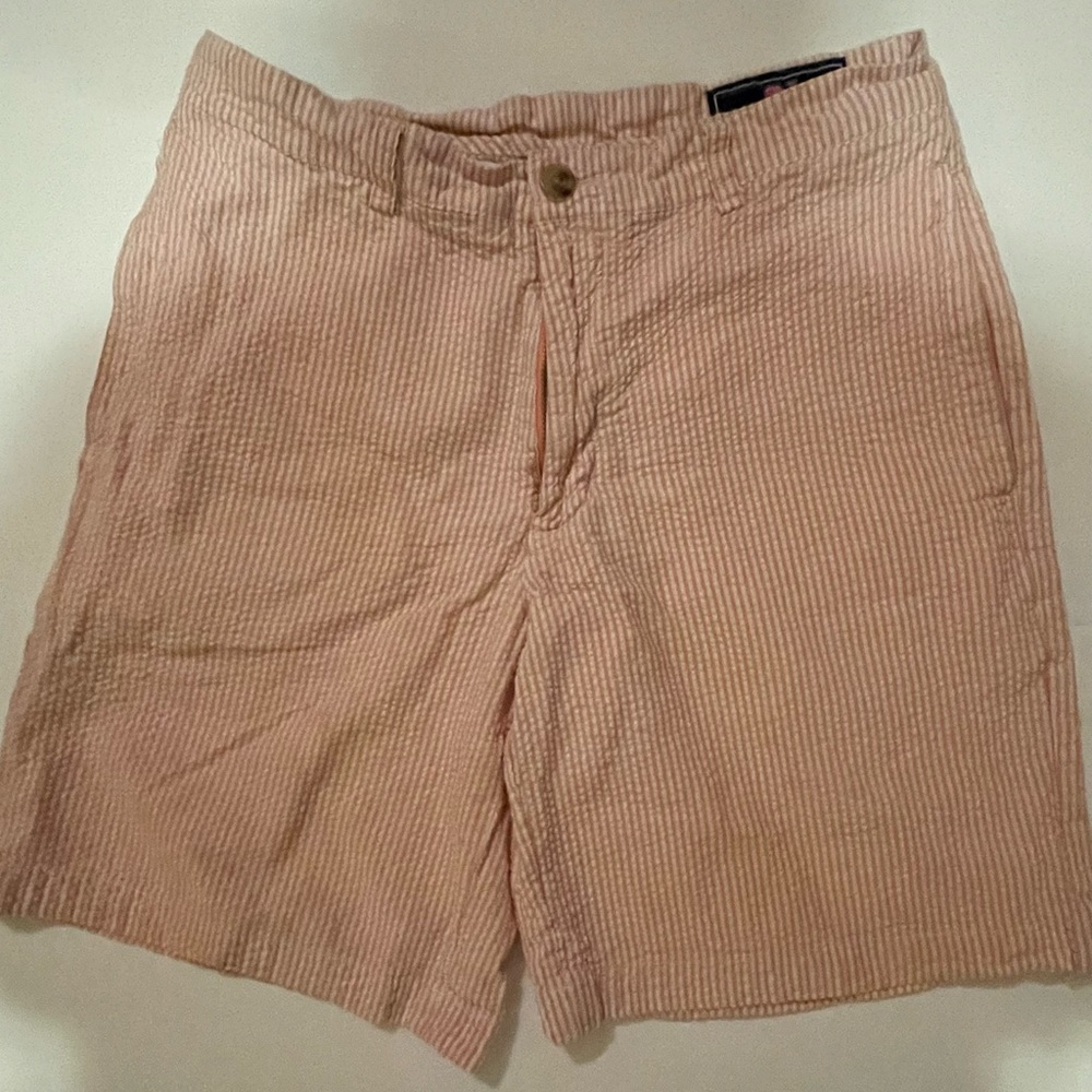 Men’s Vineyard Vines Pink & White Seersucker Shorts Size 30